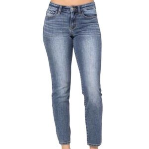 Judy Blue Mid-Light Blue High Rise Ankle Skinny Jeans